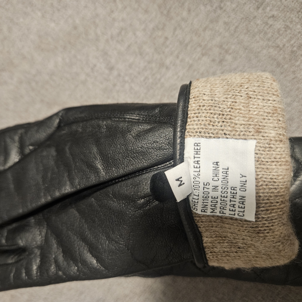 Brand New Black Quilted Leather Gloves - Picture 3 of 4